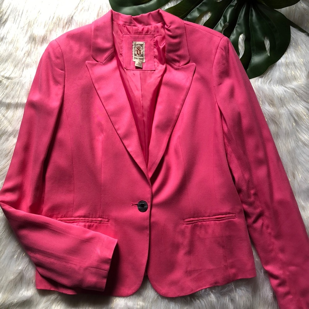 Decree Candy Pink One Button Blazer Sz. M Lined